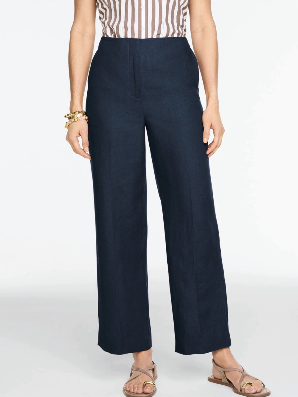 Talbots Navy Wide-Leg High-Rise Pants